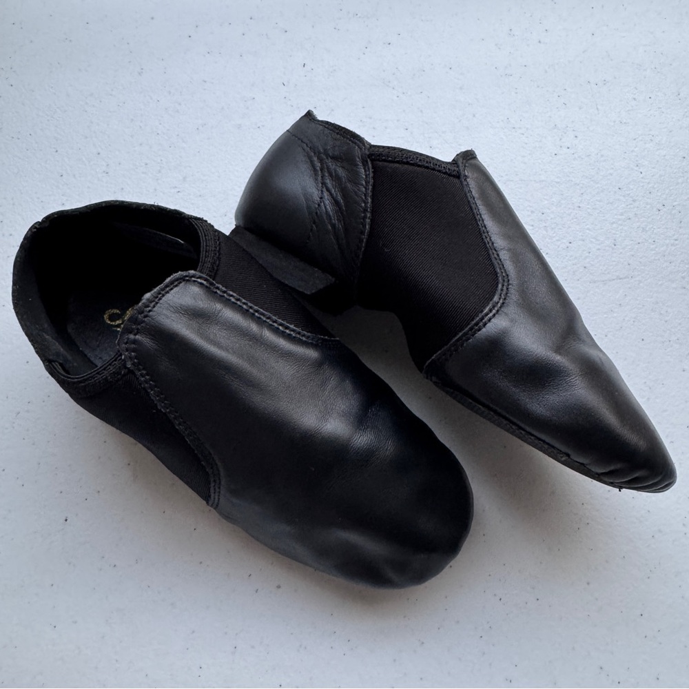 Stelle Dance Class Children’s Girl's Size 12ML Leather Jazz Boot Shoes Black